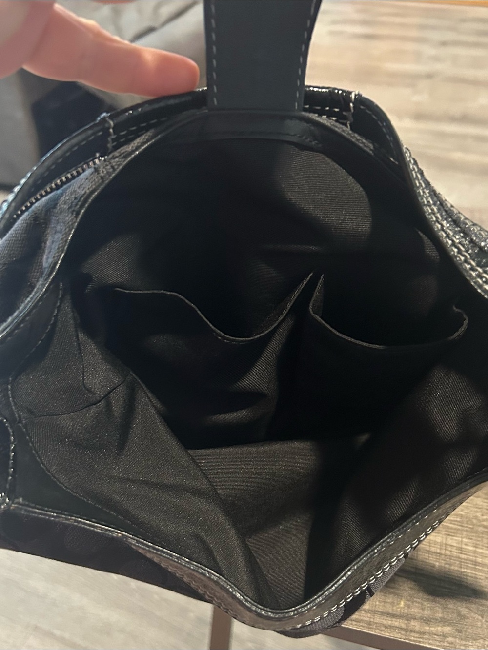 Coach SoHo Signature Buckle Hobo bag Black Jacquard Canvas Leather Trim Y2K - Picture 10 of 16